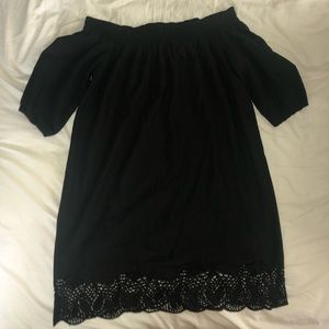 Love, Fire Black Off the Shoulder Dress